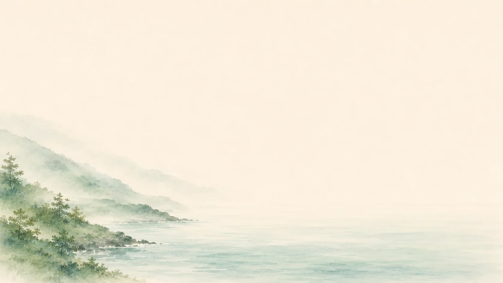 Watercolor coastal seascape background